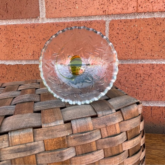 Green Teardrop Art Glass Bowl Handmade Artisan Made Textured - Picture 13 of 15
